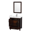 Custom image for Espresso with Brushed Chrome Trim / White Cultured Marble, Rectangular Sink / 24