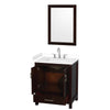 Custom image for Espresso with Brushed Chrome Trim / White Cultured Marble, Rectangular Sink / 24
