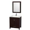 Custom image for Espresso with Brushed Chrome Trim / White Quartz, Rectangular Sink / Medicine Cabinet