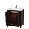 Custom image for Espresso with Brushed Chrome Trim / White Quartz, Rectangular Sink / No Mirror
