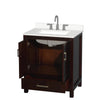 Custom image for Espresso with Brushed Chrome Trim / White Quartz, Rectangular Sink / No Mirror