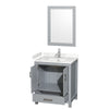 Custom image for Gray with Brushed Chrome Trim / Carrara Cultured Marble, Rectangular Sink / 24