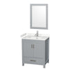 Custom image for Gray with Brushed Chrome Trim / Carrara Cultured Marble, Rectangular Sink / 24