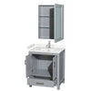 Custom image for Gray with Brushed Chrome Trim / Carrara Cultured Marble, Rectangular Sink / Medicine Cabinet