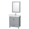 Custom image for Gray with Brushed Chrome Trim / Carrara Cultured Marble, Rectangular Sink / Medicine Cabinet