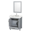 Custom image for Gray with Brushed Chrome Trim / Carrara Cultured Marble, Rectangular Sink / 24