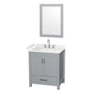 Custom image for Gray with Brushed Chrome Trim / Carrara Cultured Marble, Rectangular Sink / 24