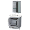 Custom image for Gray with Brushed Chrome Trim / Carrara Cultured Marble, Rectangular Sink / Medicine Cabinet