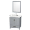 Custom image for Gray with Brushed Chrome Trim / Carrara Cultured Marble, Rectangular Sink / Medicine Cabinet