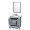 Custom image for Gray with Brushed Chrome Trim / White Carrara Marble, Oval Sink / 24