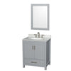 Custom image for Gray with Brushed Chrome Trim / White Carrara Marble, Oval Sink / 24