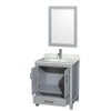 Custom image for Gray with Brushed Chrome Trim / White Carrara Marble, Rectangular Sink / 24