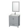 Custom image for Gray with Brushed Chrome Trim / White Carrara Marble, Rectangular Sink / 24