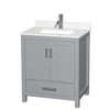 Custom image for Gray with Brushed Chrome Trim / Giotto Quartz, Rectangular Sink / No Mirror