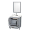 Custom image for Gray with Brushed Chrome Trim / Giotto Quartz, Rectangular Sink / 24