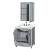 Custom image for Gray with Brushed Chrome Trim / Giotto Quartz, Rectangular Sink / Medicine Cabinet