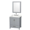 Custom image for Gray with Brushed Chrome Trim / Giotto Quartz, Rectangular Sink / Medicine Cabinet