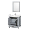 Custom image for Gray with Brushed Chrome Trim / White Cultured Marble, Rectangular Sink / 24