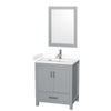 Custom image for Gray with Brushed Chrome Trim / White Cultured Marble, Rectangular Sink / 24