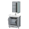 Custom image for Gray with Brushed Chrome Trim / White Cultured Marble, Rectangular Sink / Medicine Cabinet