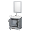 Custom image for Gray with Brushed Chrome Trim / White Cultured Marble, Rectangular Sink / 24
