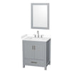 Custom image for Gray with Brushed Chrome Trim / White Cultured Marble, Rectangular Sink / 24