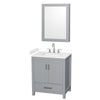 Custom image for Gray with Brushed Chrome Trim / White Cultured Marble, Rectangular Sink / Medicine Cabinet