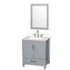 Custom image for Gray with Brushed Chrome Trim / White Quartz, Rectangular Sink / 24