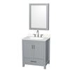 Custom image for Gray with Brushed Chrome Trim / White Quartz, Rectangular Sink / Medicine Cabinet