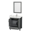 Custom image for Dark Gray with Brushed Chrome Trim / Carrara Cultured Marble, Rectangular Sink / 24
