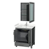 Custom image for Dark Gray with Brushed Chrome Trim / Carrara Cultured Marble, Rectangular Sink / Medicine Cabinet