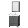 Custom image for Dark Gray with Brushed Chrome Trim / Carrara Cultured Marble, Rectangular Sink / Medicine Cabinet