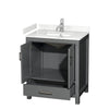 Custom image for Dark Gray with Brushed Chrome Trim / Carrara Cultured Marble, Rectangular Sink / No Mirror