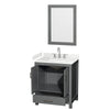 Custom image for Dark Gray with Brushed Chrome Trim / Carrara Cultured Marble, Rectangular Sink / 24