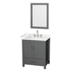 Custom image for Dark Gray with Brushed Chrome Trim / Carrara Cultured Marble, Rectangular Sink / 24