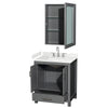 Custom image for Dark Gray with Brushed Chrome Trim / Carrara Cultured Marble, Rectangular Sink / Medicine Cabinet