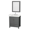 Custom image for Dark Gray with Brushed Chrome Trim / Carrara Cultured Marble, Rectangular Sink / Medicine Cabinet