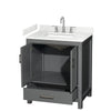 Custom image for Dark Gray with Brushed Chrome Trim / Carrara Cultured Marble, Rectangular Sink / No Mirror