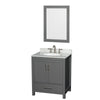 Custom image for Dark Gray with Brushed Chrome Trim / White Carrara Marble, Oval Sink / 24