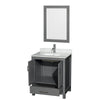 Custom image for Dark Gray with Brushed Chrome Trim / White Carrara Marble, Rectangular Sink / 24