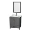 Custom image for Dark Gray with Brushed Chrome Trim / White Carrara Marble, Rectangular Sink / 24