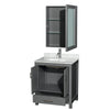 Custom image for Dark Gray with Brushed Chrome Trim / White Carrara Marble, Rectangular Sink / Medicine Cabinet