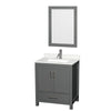 Custom image for Dark Gray with Brushed Chrome Trim / Giotto Quartz, Rectangular Sink / 24