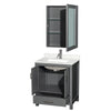 Custom image for Dark Gray with Brushed Chrome Trim / Giotto Quartz, Rectangular Sink / Medicine Cabinet