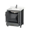 Custom image for Dark Gray with Brushed Chrome Trim / Giotto Quartz, Rectangular Sink / No Mirror