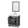 Custom image for Dark Gray with Brushed Chrome Trim / Giotto Quartz, Rectangular Sink / 24