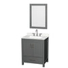 Custom image for Dark Gray with Brushed Chrome Trim / Giotto Quartz, Rectangular Sink / 24