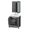 Custom image for Dark Gray with Brushed Chrome Trim / Giotto Quartz, Rectangular Sink / Medicine Cabinet