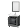 Custom image for Dark Gray with Brushed Chrome Trim / White Cultured Marble, Rectangular Sink / 24