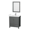 Custom image for Dark Gray with Brushed Chrome Trim / White Cultured Marble, Rectangular Sink / 24